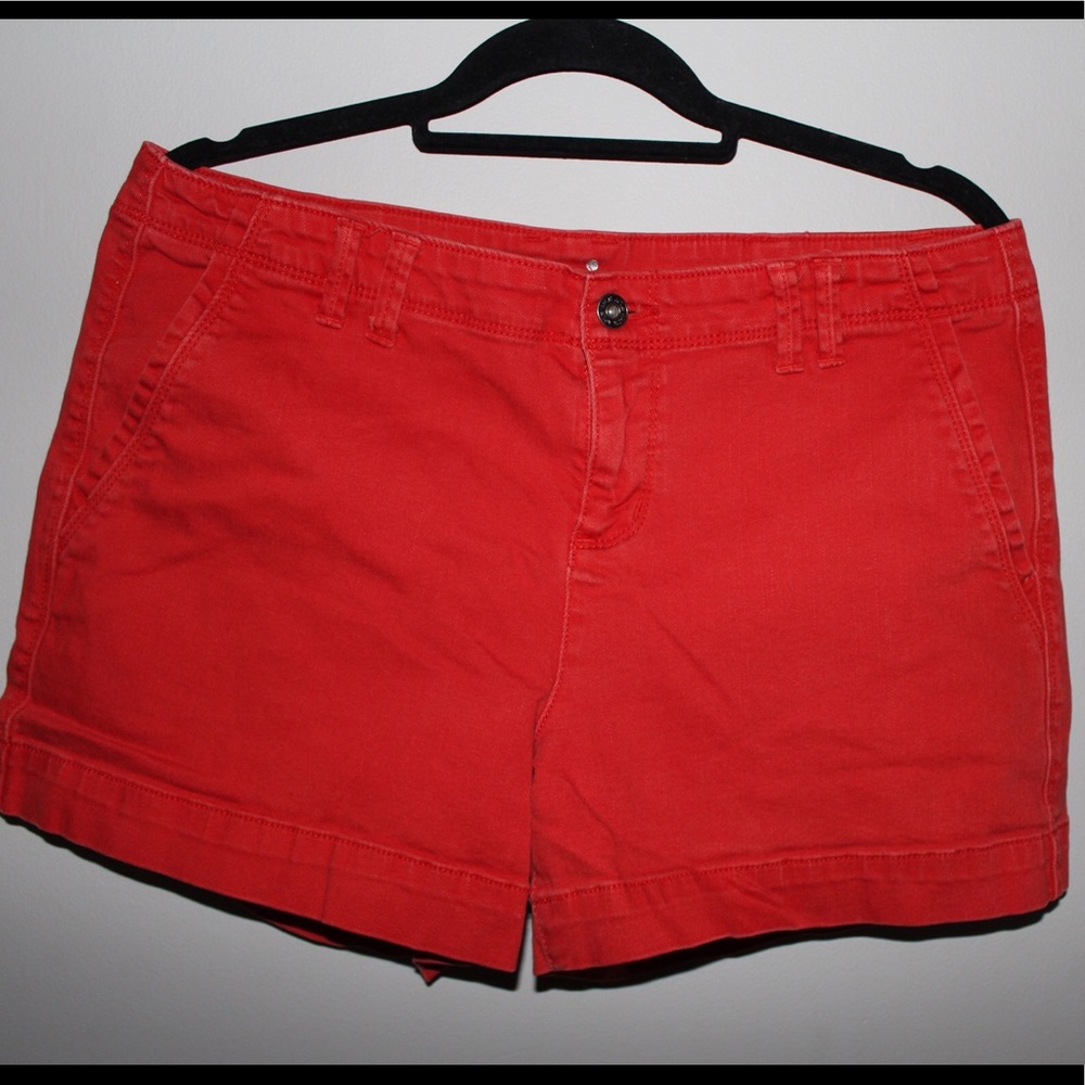 Red Jean Shorts